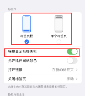 固阳iPhone授权维修分享Safari浏览器如何切换标签栏位置 